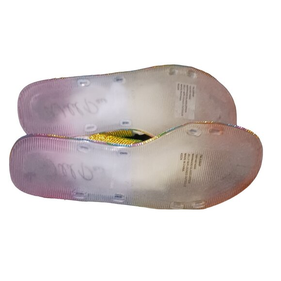 NEW Wild Pair Juba Embellished Pool Side Jelly Sandals in‎ Rainbow Bling Size 7 - Picture 8 of 9